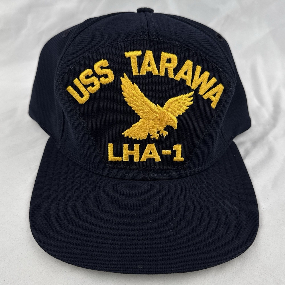 Vintage USS Tarawa LHA-1 Navy Eagle Snapback Cap Hat New Era Made In USA